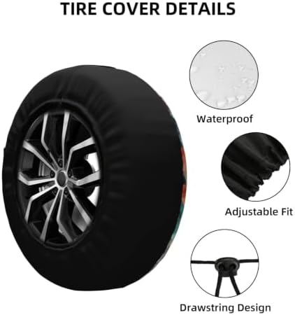 Black Cat Spare Tire Cover Waterproof Wheel Cover 15 Inch Universal Fit - Image 5