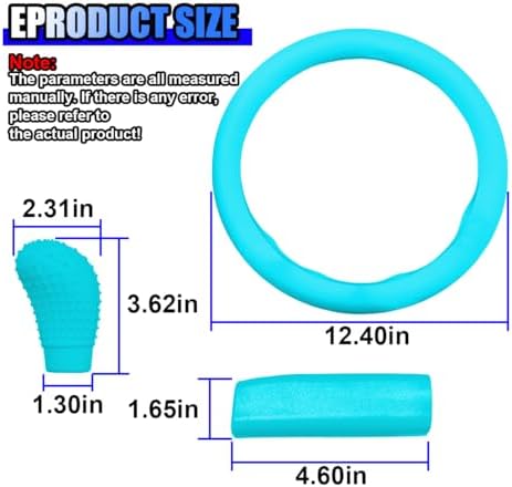 3PCS Silicone Car Steering Wheel Cover Set, Anti-Slip Car Steering Wheel & - Image 2