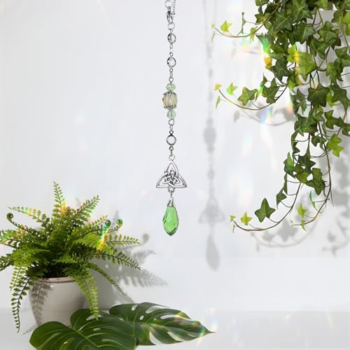 Celtic Knot Irish Green Crystal Rearview Mirror Charm Suncatcher - Image 4