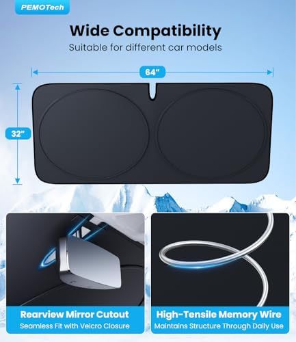 PEMOTech 2026 Upgraded Windshield Sun Shade Cover - Image 5