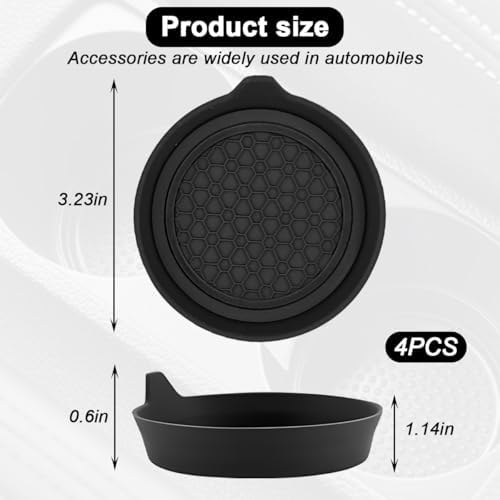 HZEL 4PCS 2.75 Inch PVC Car Cup Holder Coasters - Image 2