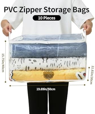 10 PCS Clear Zippered Storage Bags - Image 2