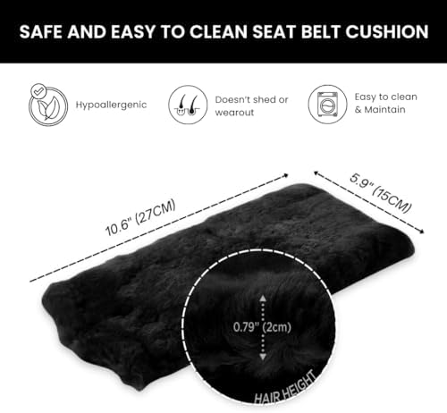 Andalus Genuine Sheepskin Car Seat Belt Cover Pad – Soft Fuzzy, Comfy Fluffy - Image 5