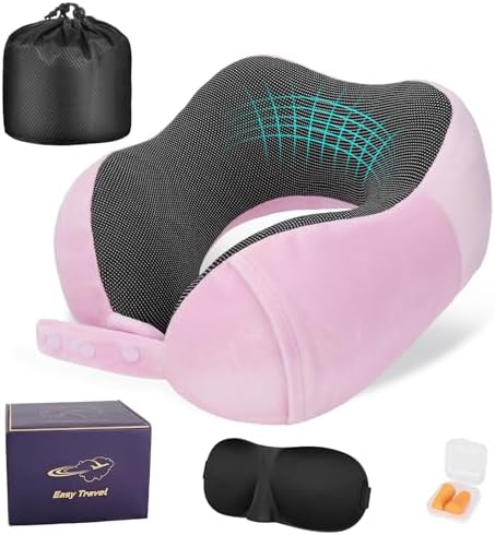 Cirorld Neck Pillow for Traveling, Travel Pillows for Airplanes Sakura Pink by CIRORLD