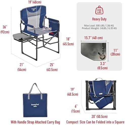 SUNNYFEEL Oversized Camping Chair Portable Directors Chairs - Image 3