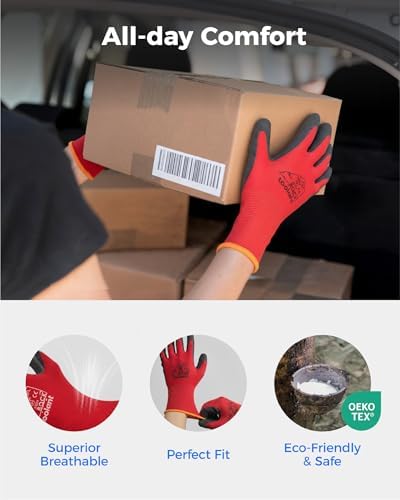 toolant Crinkle Latex Work Gloves, 12 Pairs - Image 6