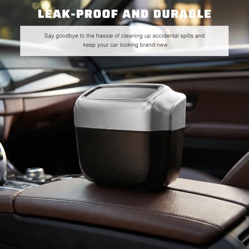 2PCS Auto Trash Can with Lid, Leakproof Waterproof Car Plastic Dustbin with 60 - Image 5