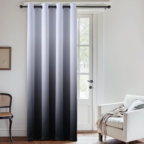 SimpleHome Ombre Gradient Black White to Gray Curtains by SimpleHome