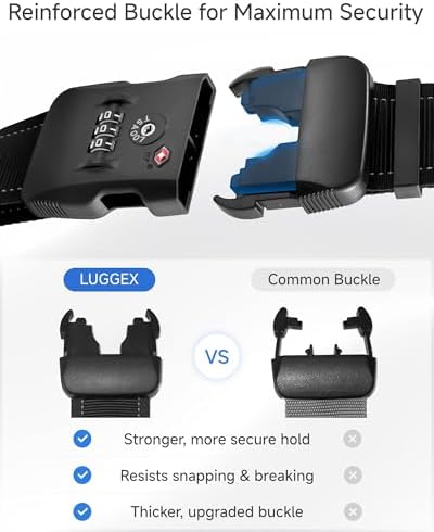 LUGGEX Luggage Straps TSA Approved, Adjustable Straps - Image 5