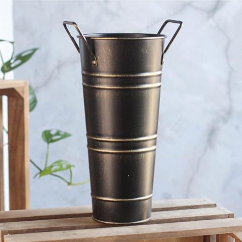 Rustic Metal Umbrella Stand Holder, Freestanding Bucket - Image 5
