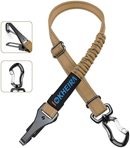 IOKHEIRA Dog Seatbelt, Universal Reflective Bungee Dog Car Harness by IOKHEIRA