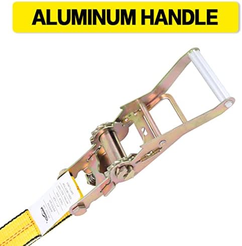 Flat Hook Ratchet Straps-Tie Down Straps Heavy Duty-2 Inch x 27 Feet-Weather - Image 2