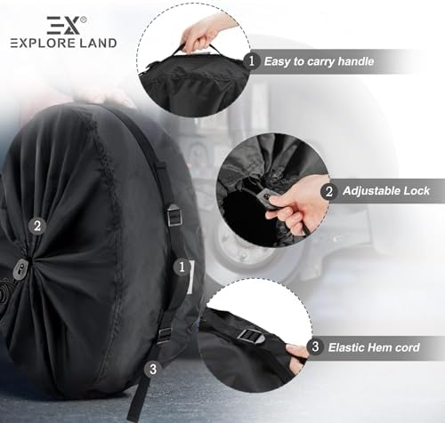 Explore Land Tire Cover with Handle 4P Fit Diameters 23''-25.75'' - Image 2