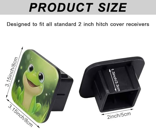 2 Inch Cartoon Frog Trailer Hitch Cover Rubber Receiver Tube Plug Cap, Tow - Image 2