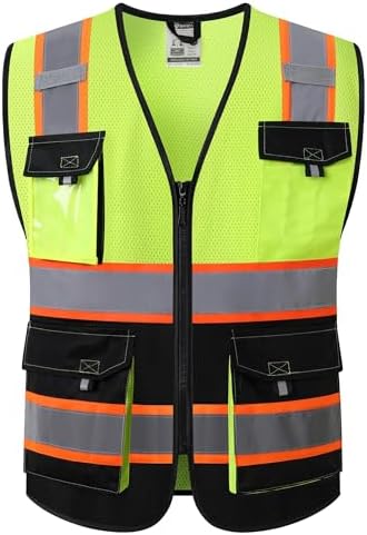 JKSafety Safety Vest for Men Women Hi Vis Reflective Vest JK220 YBlack S by JKSafety