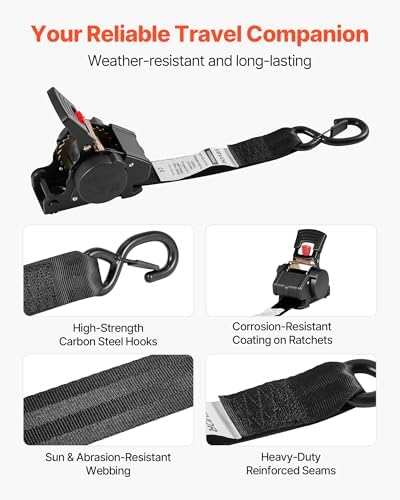 VEVOR Wheel Chock Tie-Down Kit, Fixed Trailer Tie Down Strap, Car Tie Down Kit - Image 6