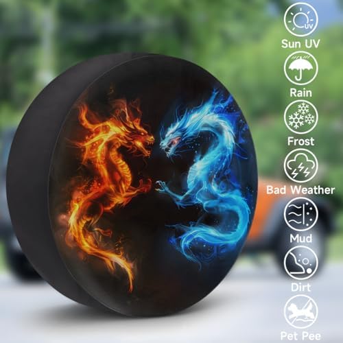 Dragon Spare Tire Cover Waterproof Dust-Proof Spare Wheel Covers - Image 3