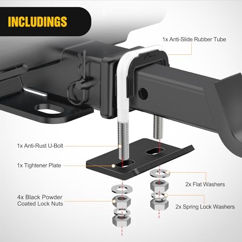 Nilight Trailer Hitch Tightener Anti-Rattle White U-Bolt - Image 4