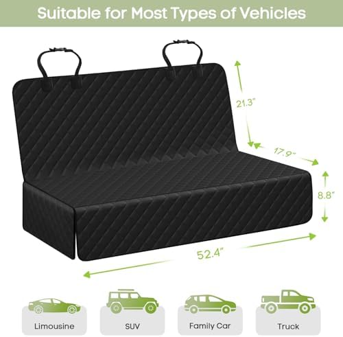 Back Seat Cover for Dogs, Bench Seat Cover Protector - Image 3