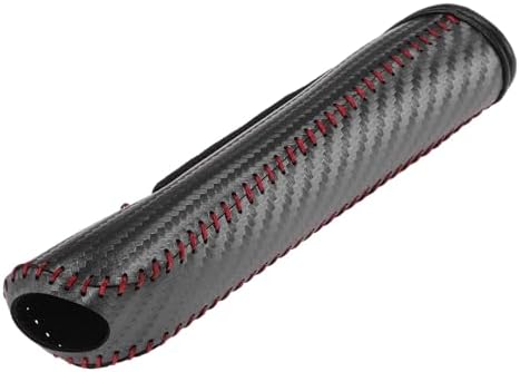 Car Handbrake Cover Leather Black Carbon Fiber Red Line 1 Pcs by Hihaha