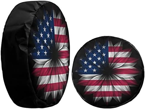 Delerain USA Flag Flower Spare Tire Cover - Image 4