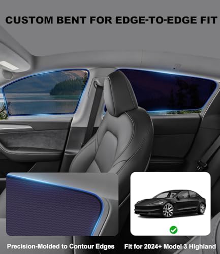 XCBYT Static Cling Tesla Model 3 Window Shade - Image 4