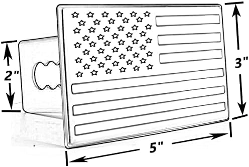 Bonrcea Heavy Duty American Flag Aluminum Trailer Hitch Cover - Image 3