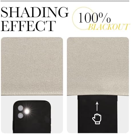 NICETOWN 100% Blackout Patio Outdoor Curtains Waterproof 2 Panels, Linen - Image 5