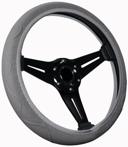 Elastic Steering Wheel Cover Gray Universal 14-15 inch Steering Wheel Covers by Muamos