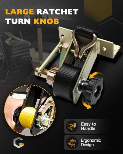 Rack Ratchet Straps, Pipe/Roof Rack Strap, 1.4" Gold Square Tube Mount - Image 5