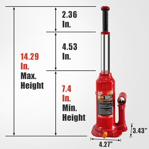 BIG RED 4 Ton Hydraulic Welded Bottle Jack - Image 2