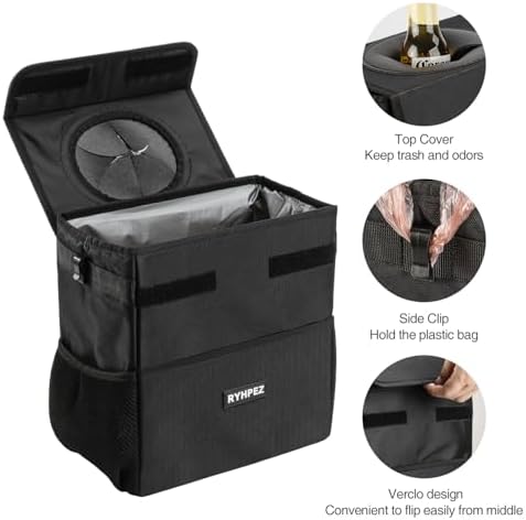 Ryhpez Car Trash Can with Lid - Image 2