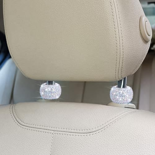 4PCS Bling Car Headrest Collars, Crystal Rhinestone Vehicle Head Rest Collars - Image 3