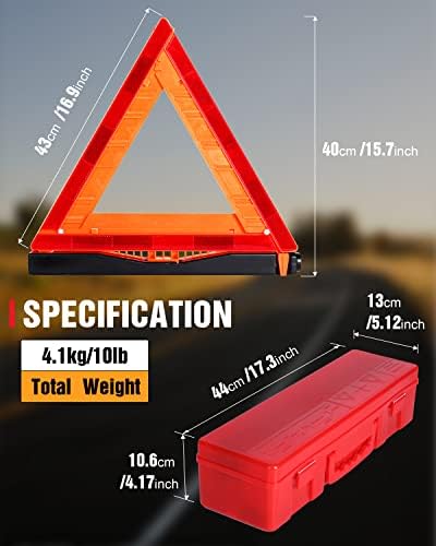 SAFEMATE 12 Pack Warning Triangle DOT Approved, Foldable Emergency Safety - Image 6