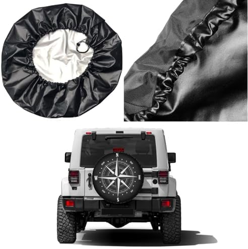 Compass Rose Symbol Spare Tire Cover Dust-Proof Wheel Tire Cover Fit Trailer - Image 5