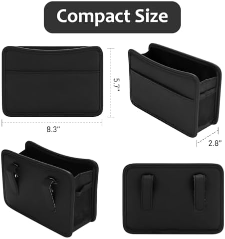 Accmor Collapsible Car Trash Can, Leather Vehicle Garbage Organizer Bin Holder - Image 6