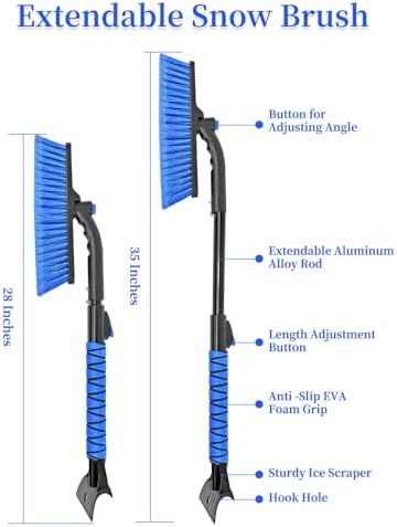 HEEYA Snow Brush for Car, Extendable Ice Scraper - Image 6