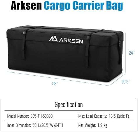 ARKSEN 600D PVC Waterproof Roof Cargo Bag - Image 7
