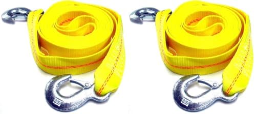 HFS 2" X 30', 4.5 Ton 2 Inch X 30 Ft. Polyester Tow Strap Rope 2 Hooks 10 by HFS