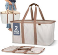 CleverMade Collapsible Laundry Baskets, 50L LUXE Tote 2 Pack by CleverMade