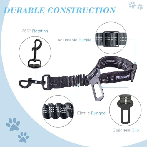 2 Pack Dog Seat Belt Adjustable Dog Car Seatbelts - Image 4