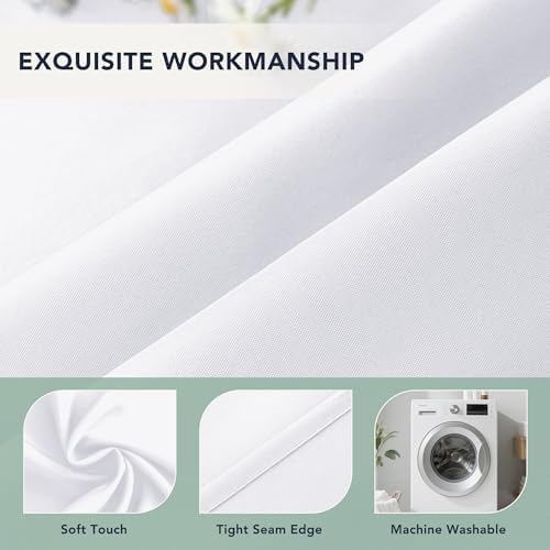 White Outdoor Curtains for Patio Waterproof, 8 Drape Panels - Image 5