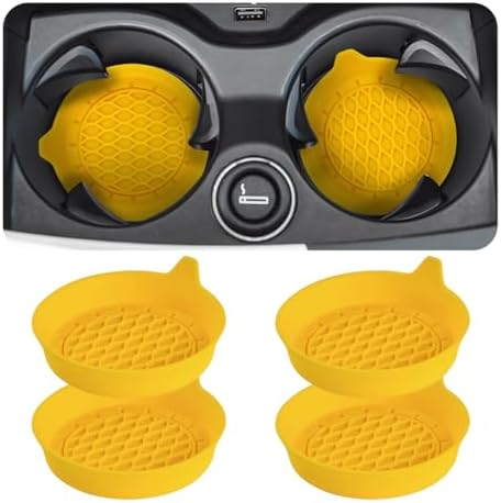 Zpana 4PCS Car Cup Holder Coasters, Silicone Non-Slip Vehicle Cup Recessed Mats by Zpana