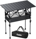 Anbte 2ft Small Roll Up Camping Table, Aluminum Portable, 25” X 16” by Anbte