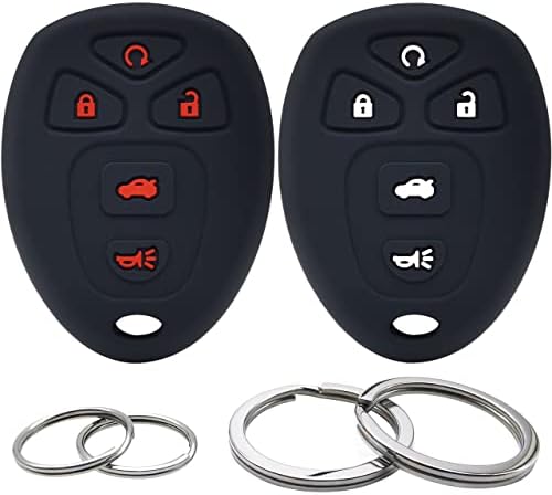 2Pcs Silicone 5 Buttons Key Fob Cover Remote Case Protector Skin Compatible by GFDesign