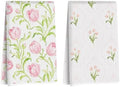 2 Pcs Floral Kitchen Towels Decorative Hand Towels by Blue+Leaves