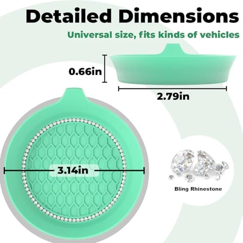 2 PCS Car Cup Coasters, Bling Cup Holder Coaster - Image 3