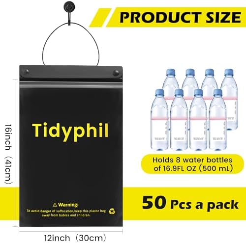 150 PCS Disposable Car Trash Bags Hanging, 2 Gallon Car Garbage Bags. Black - Image 3