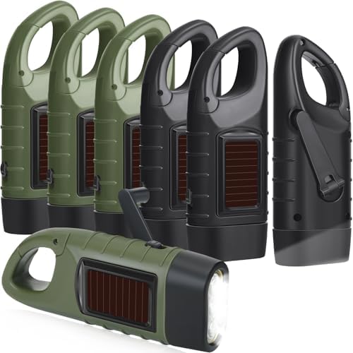 Mudder 6 Pack Hand Crank Flashlights Solar Powered Flashlight by Mudder