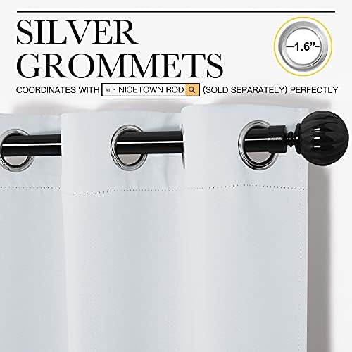 NICETOWN Greyish White Blackout Curtains - Image 3